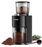 SOWTECH Anti-static Conical Burr Coffee Grinder, Adjustable Burr Mill with 38 Precise Grind Setti...