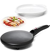 Moss & Stone Electric Crepe Maker With Auto Power Off, Portable Crepe Maker & Non-Stick Dipping P...