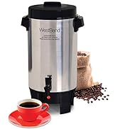 West Bend 58002 Highly Polished Aluminum Commercial Coffee Urn Features Automatic Temperature Con...