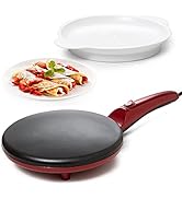 Moss & Stone Electric Crepe Maker, Pan APO Portable Crepe Maker & Hot Plate Cooktop ON/OFF Switch...