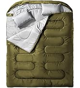 MEREZA Double Sleeping Bag for Adults Mens with Pillow, XL Queen Size Two Person Sleeping Bag for...