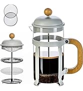 PARACITY French Press Coffee/Tea Maker 34 OZ with 2 Replaceable Filter, Camping Large Coffee/Tea ...