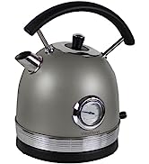 West Bend Electric Kettle Retro-Styled Stainless Steel 1500 Watts with Auto-Shutoff & Boil-Dry Pr...