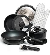 Moss & Stone Pots And Pans Set Nonstick, Removable Handle Cookware, Stackable Pots And Pans Set, ...