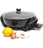 Moss & Stone Nonstick Electric Skillet 12 Inch Aluminum Electric Fryer With 2 Layers Of Non-Stick...