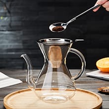 glass pour over coffee maker pot manual dripper brewer kettle stainless steel filter holder chemex