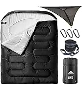 MEREZA Double Sleeping Bags for Adults with Draft Tube, Sleeping Bag Adult 2 Person Sleeping Bags...