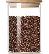 Unbreakable Glass Jar Containers with Bamboo Airtight Lid Clear Glass Food Storage Container Jar ...