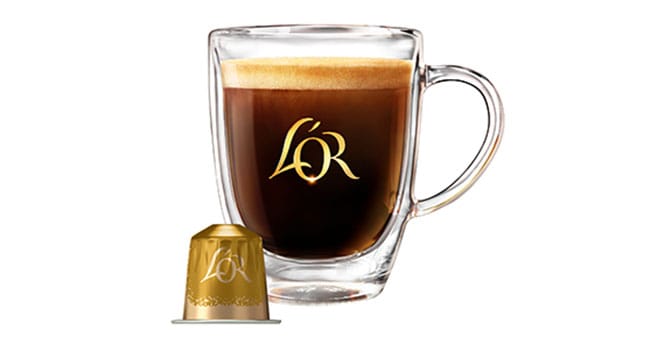 lor coffee cup and large coffee capsule