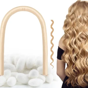 2025Vegan Satin Heatless Curling Rod Headband Soft Cotton Hair Curler No Heat Hair Claw Rollers Lazy Silk Curl Sleeping Tool Set